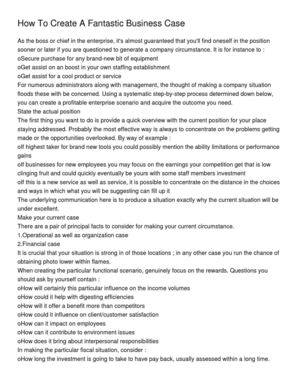 How To Create A Fantastic Business Case