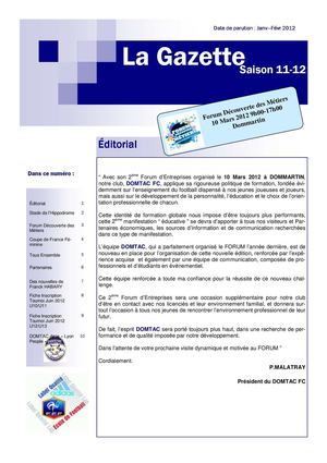 Gazette Janvier-Février 2012
