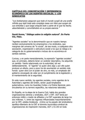 CONCERTACIÓN Y DEPENDENCIA ECONÓMICA DE LOS AGENTES SOCIALES, 1: LOS SINDICATOS