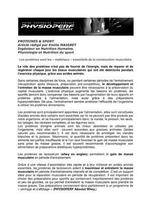 Physioperf, proteines et sport boostez vos performances !