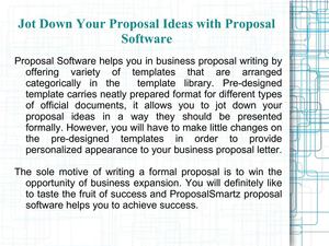 Jot Down Your Proposal Ideas with Proposal Software