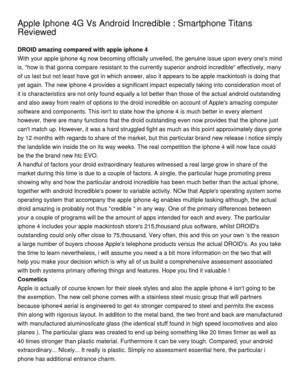 Apple Iphone 4G Vs Android Incredible _ Smartphone Titans Reviewed