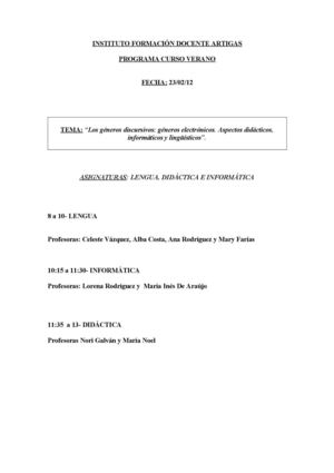 “Los géneros discursivos: géneros electrónicos. Aspectos didácticos, informáticos y lingüísticos”.