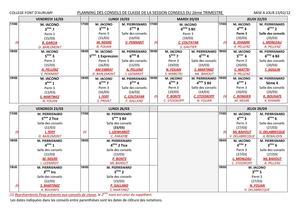 PLANNING CONSEILS  2emeTRI 2012