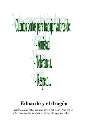 Cuentos para trabajar "Los Valores"