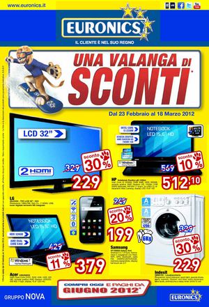 Volantino Euronics gruppo Nova dal 23/2 al 18/03/2012