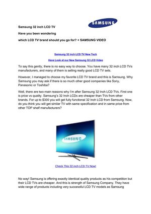 New Samsung 32 inch LCD TV