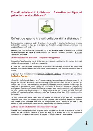 Travail collaboratif à distance