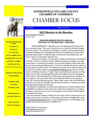February 2012 Hawkinsville Chamber Newsletter