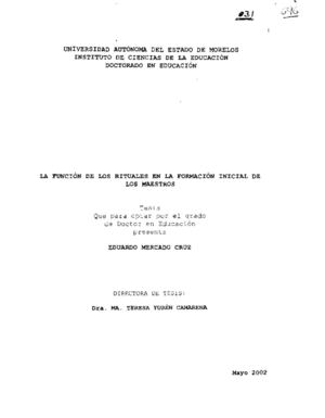 La función de los rituales en la formación inicial de los maestros