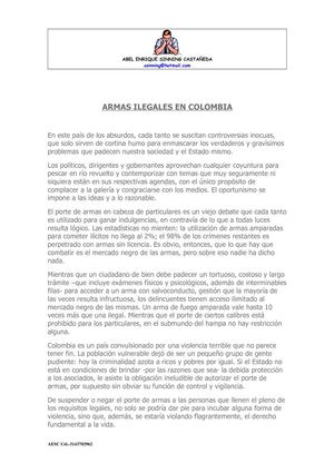 ARMAS ILEGALES EN COLOMBIA