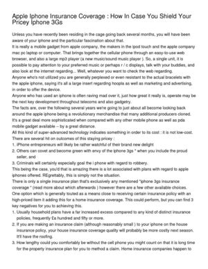 Apple Iphone Insurance Coverage _ How In Case You Shield Your Pricey Iphone 3Gs