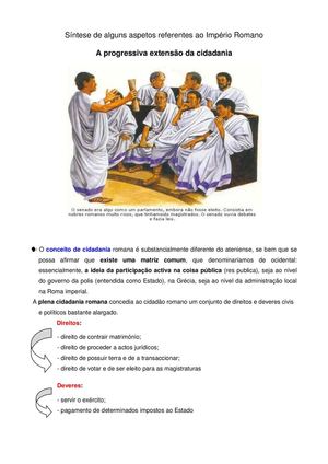 Alguns apontamentos sobre Roma antiga