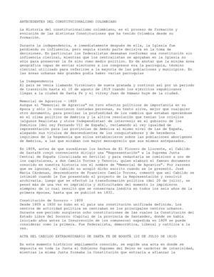 ANTECEDENTES CONSTITUCIONALES DE COLOMBIA