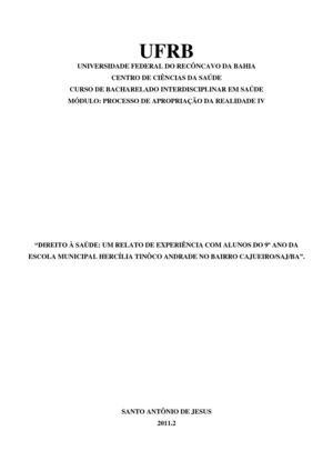 Relato de Experiência na Comunidade do Cajueiro/SAJ