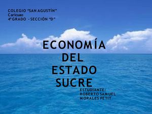 Economía del Estado Sucre