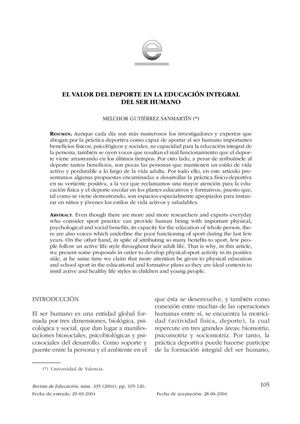 El valor del deporte en la educación integral del ser humano