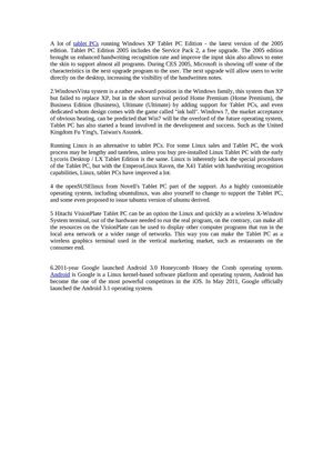 Calaméo - about Tablet PC operating system