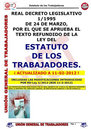 Estatuto de los trabajadores actualizado