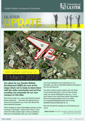 Ulster Update - Greater Belfast Development Newsletter: Issue 1 February 2012