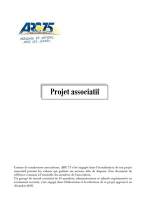 Projet associatif