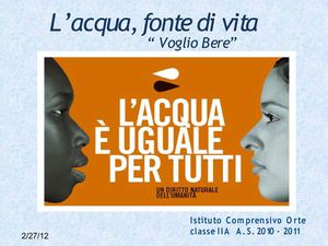 Adotta un diritto: "L'acqua, fonte di vita"