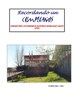 REVISTA XXV ANIVERSARIO CEIP. GREGORIA COLLADO