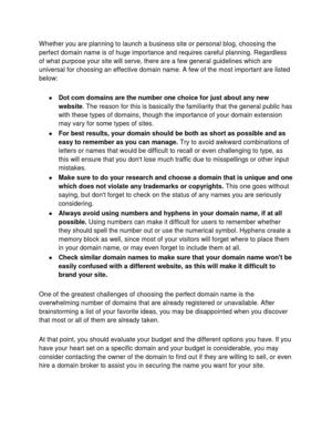 Tips for Choosing A Perfect Domain Name