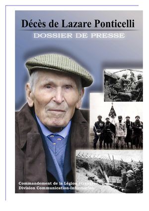 Lazare PONTICELLI : le parcours légionnaire du dernier poilu français