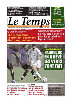 Le Temps d'Algérie Edition du Jeudi 01 Mars 2012