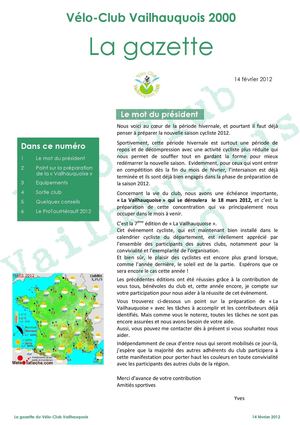 La Gazette de Février