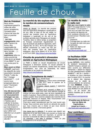 Feuille de choux de février 2012