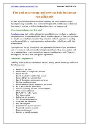 Fast and accurate payroll services help businesses run efficiently