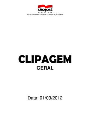 Clipagem Geral 01/03/2012