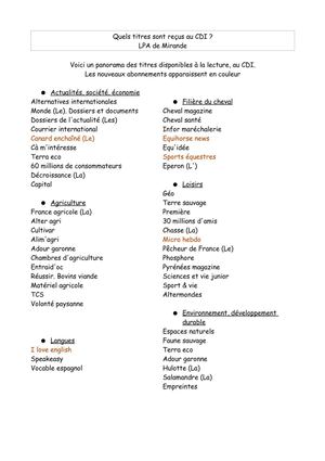 Quels abonnements au cdi de Mirande ?