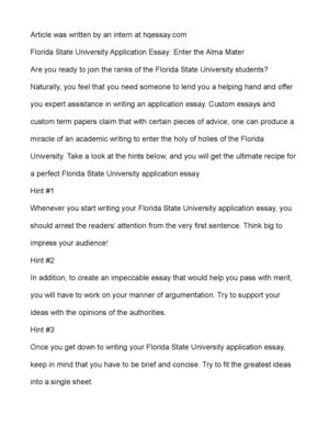 florida state university essay