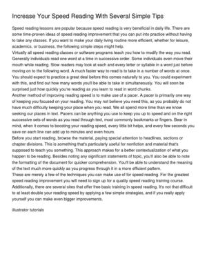 Increase Your Speed Reading With Several Simple Tips