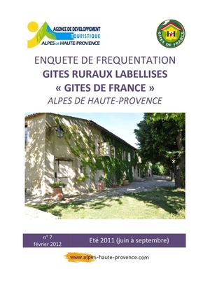 Fréquentation des gîtes ruraux dans les Alpes de Haute-Provence - Eté 2011
