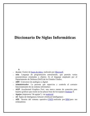Diccionario De Siglas Informáticas
