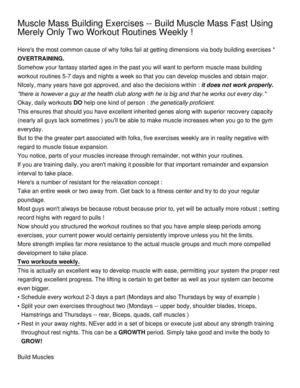 Muscle Mass Building Exercises -- Build Muscle Mass Fast Using Merely Only Two Workout Routines Weekly !