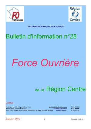 Bulletin d'info janvier 2012