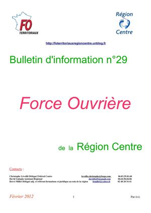Bulletin d'info de février 2012