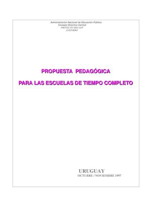 Propuesta Pedagógica de Tiempo Completo