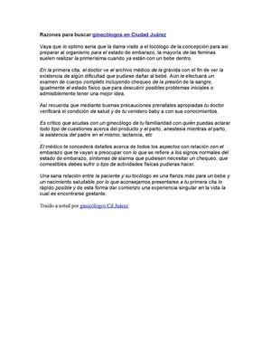 Ginecólogos de Cd. Juárez que hay que tener fe