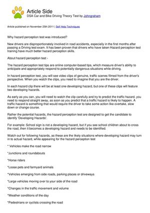 DSA car and bike theory test