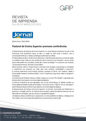 Revista de Imprensa de 03  a 05 de março de 2012