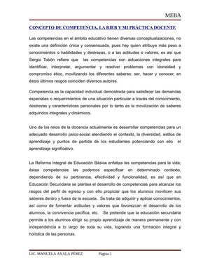 COMPETENCIAS, LA RIEB Y MI PRÁCTICA DOCENTE