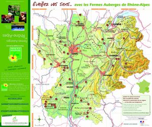 Carte des fermes auberges de Rhône Alpes