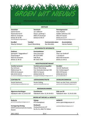 Groen Wit nummer 4 februari 2012