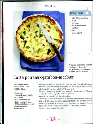 tarte poireaux - jambon - morbier - bébé